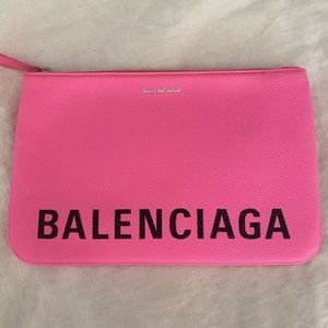 Balenciaga leather clutch bag